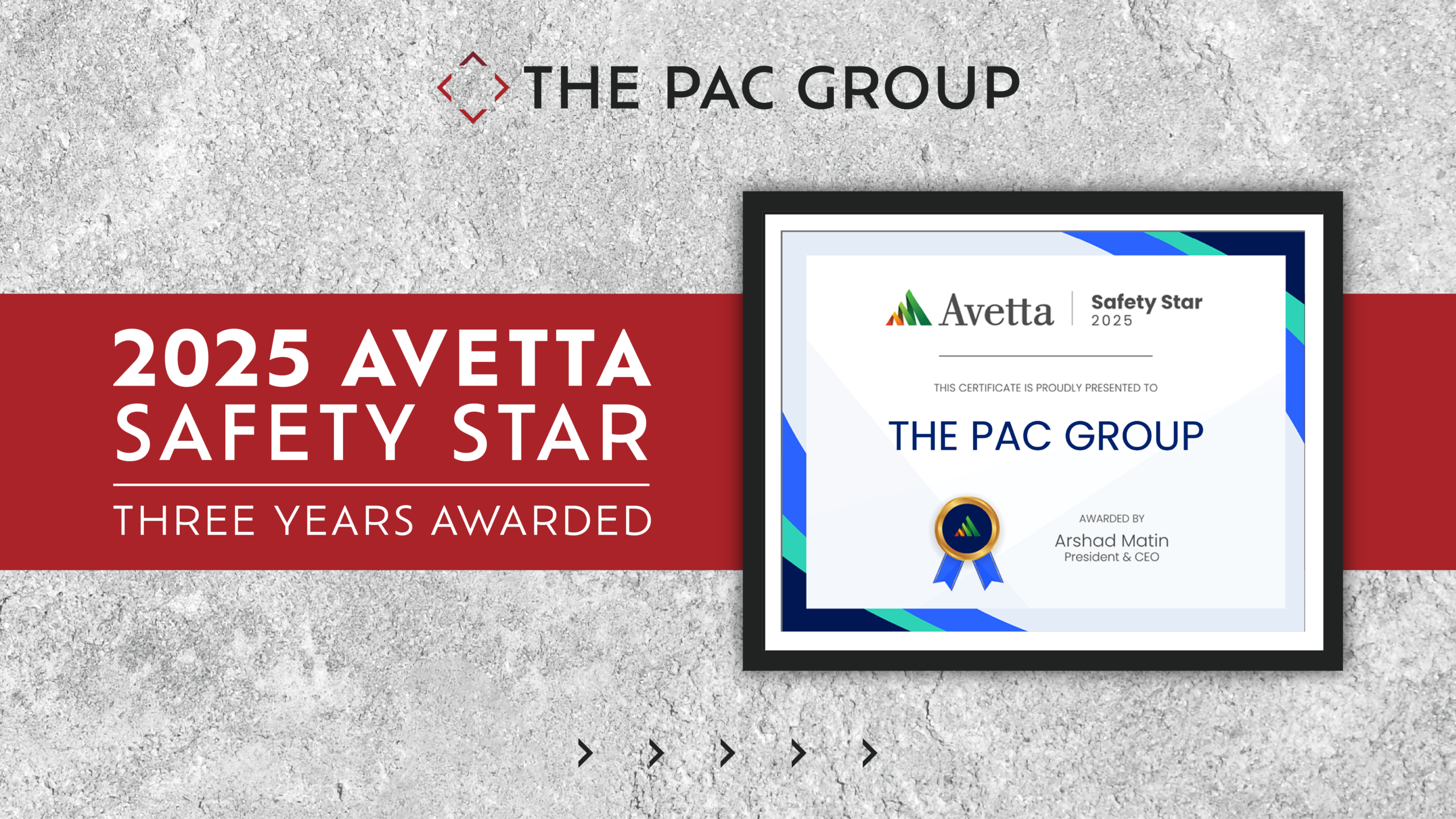 2025 Avetta Safety Star 3 Years Awarded